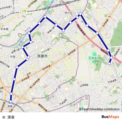 深夜 bus Line Map