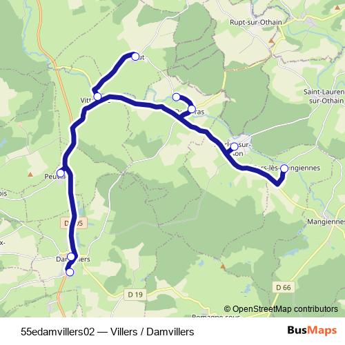 55edamvillers02 bus Line Map