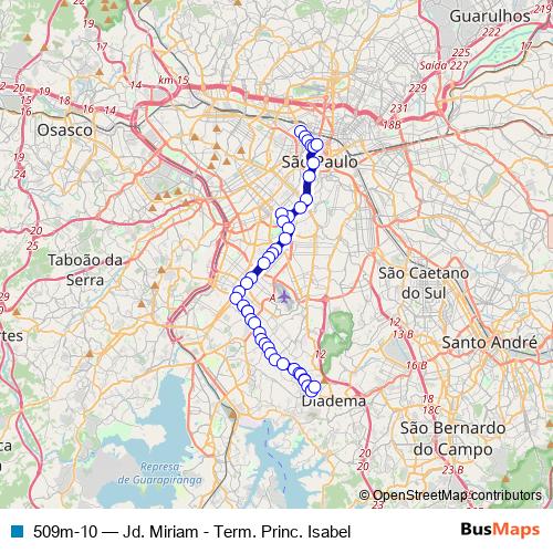 509m-10 bus Line Map