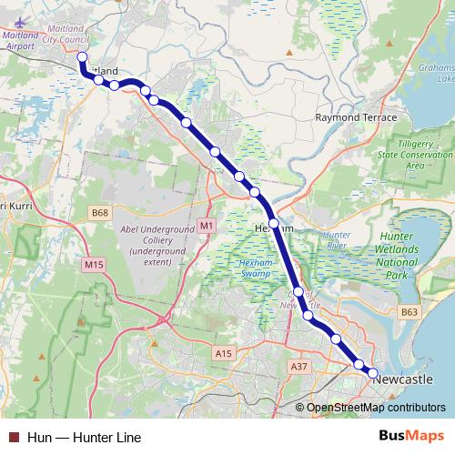 Hun rail Line Map