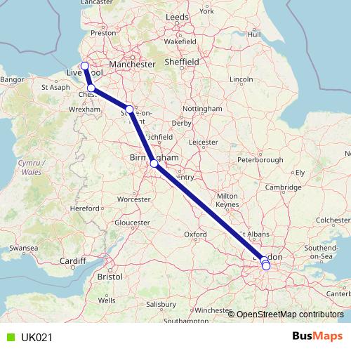 UK021 bus Line Map