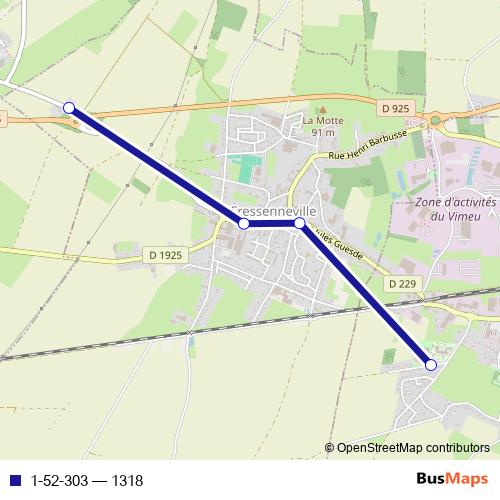 1-52-303 bus Line Map