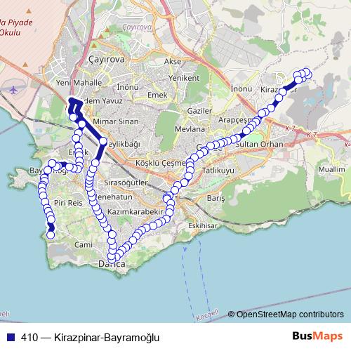 410 bus Line Map