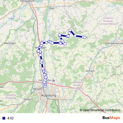 410 bus Line Map