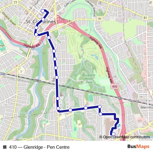410 bus Line Map