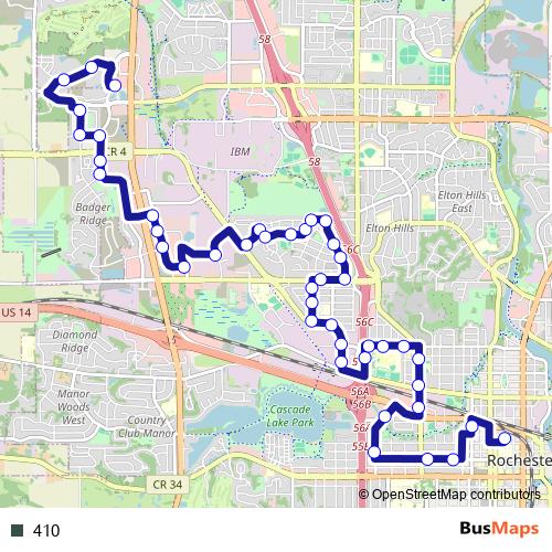 410 bus Line Map