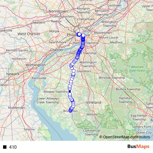 410 bus Line Map