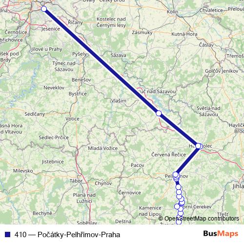 410 bus Line Map
