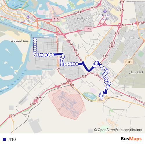 410 bus Line Map