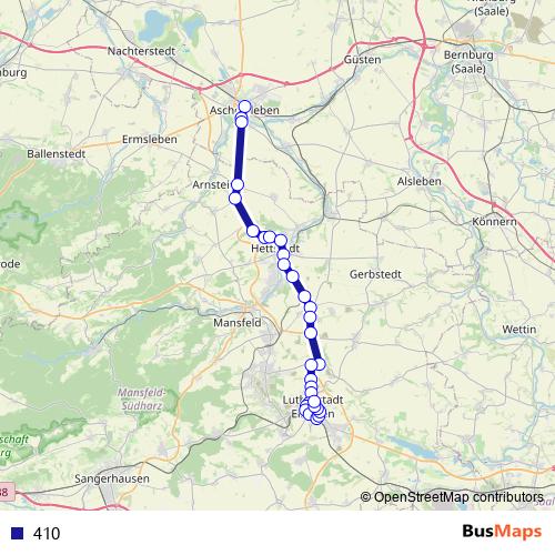 410 bus Line Map