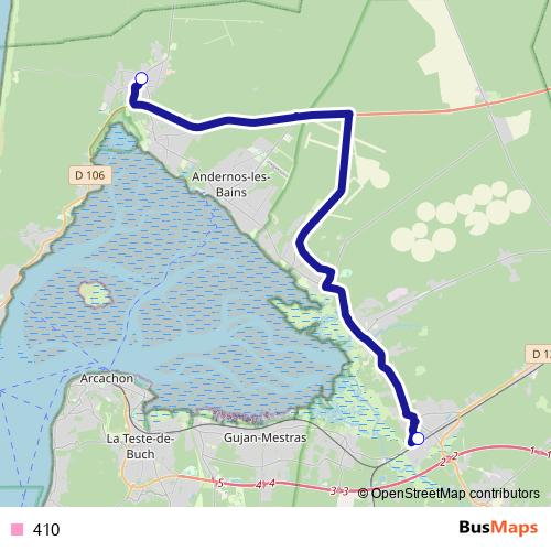 410 bus Line Map