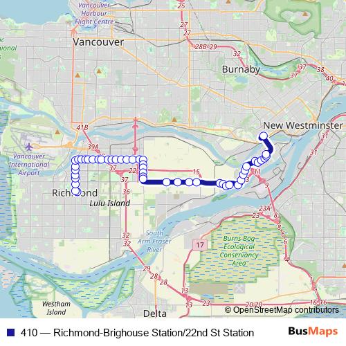 410 bus Line Map