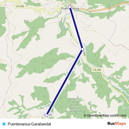 Puentenansa-Garabandal bus Line Map