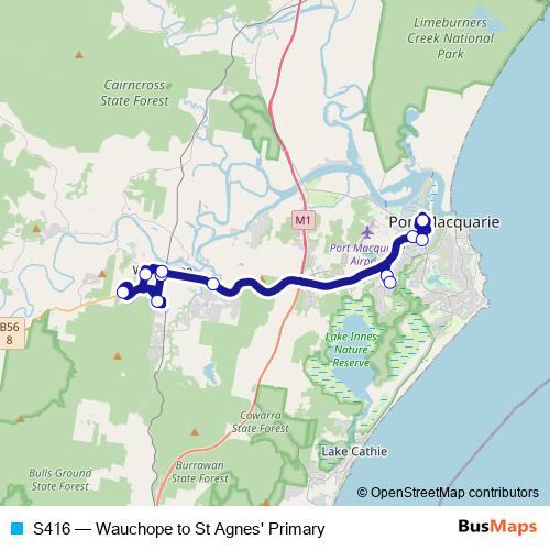 S416 bus Line Map