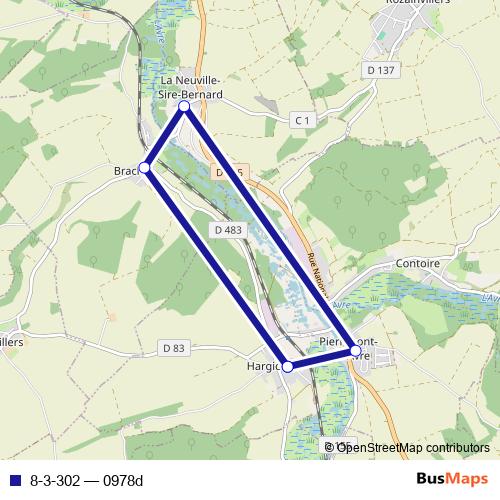 8-3-302 bus Line Map