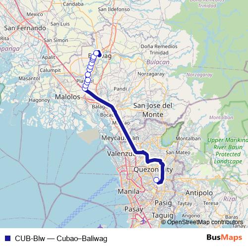 CUB-Blw bus Line Map