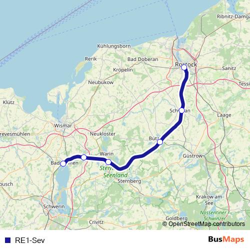 RE1-Sev rail Line Map