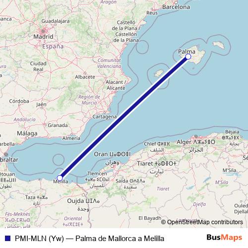 PMI-MLN (Yw) air Line Map