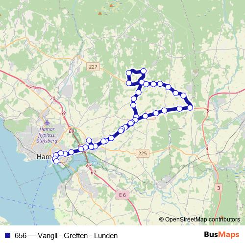 656 bus Line Map