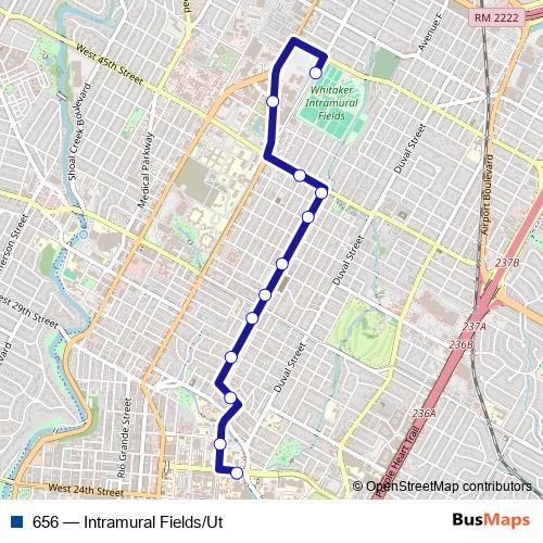 656 bus Line Map