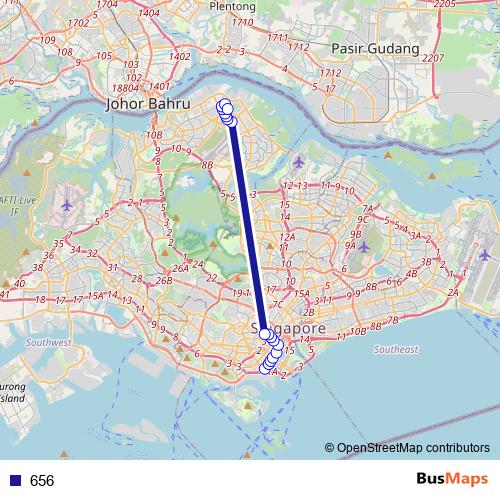 656 bus Line Map