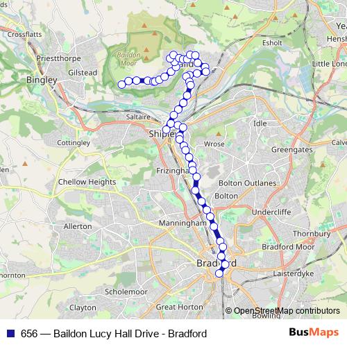 656 bus Line Map