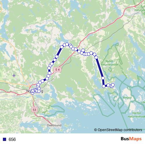 656 bus Line Map