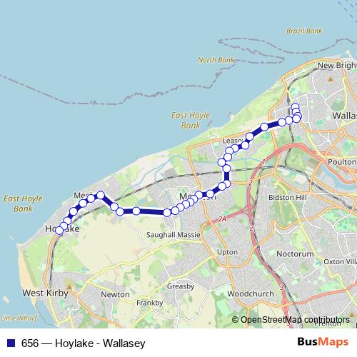 656 bus Line Map