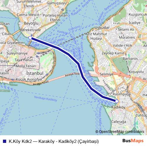 K.Köy Kdk2 ferry Line Map