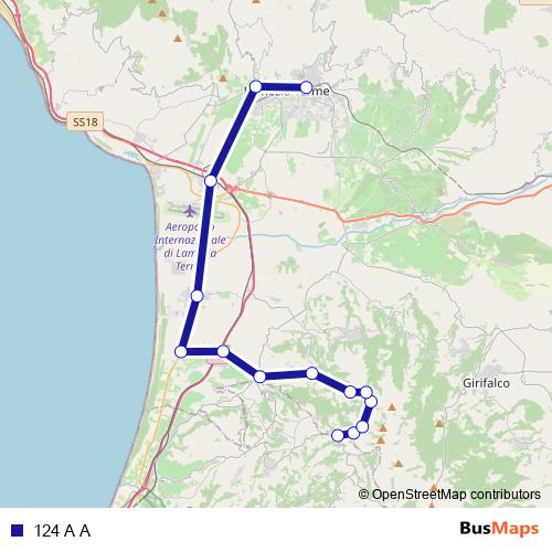124 A A bus Line Map