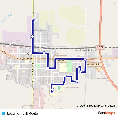 Local Kimball Route bus Line Map