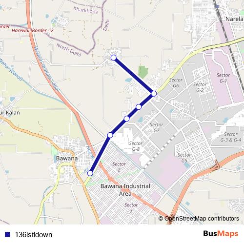 136lstldown bus Line Map