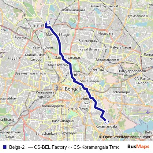 Belgs-21 bus Line Map
