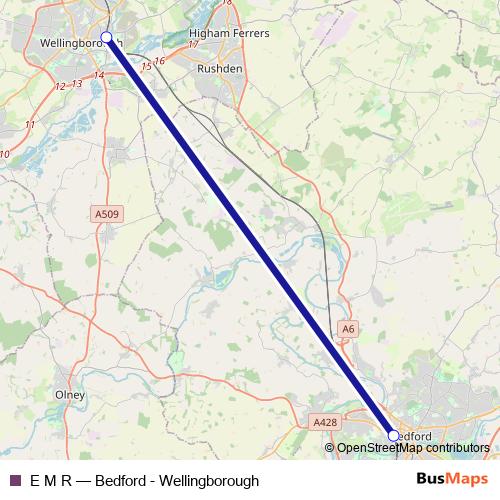 E M R rail Line Map