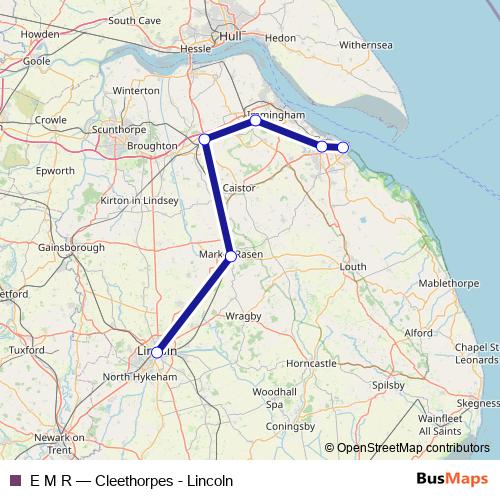 E M R rail Line Map