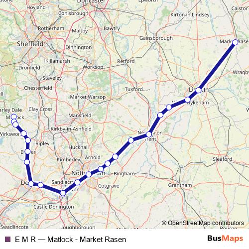 E M R rail Line Map