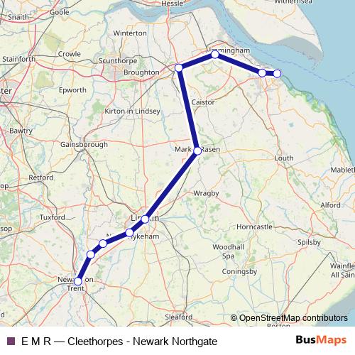 E M R rail Line Map