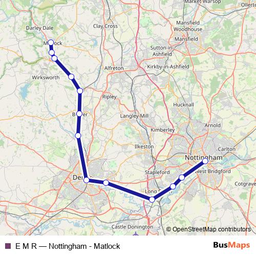 E M R rail Line Map