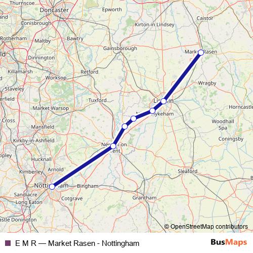 E M R rail Line Map