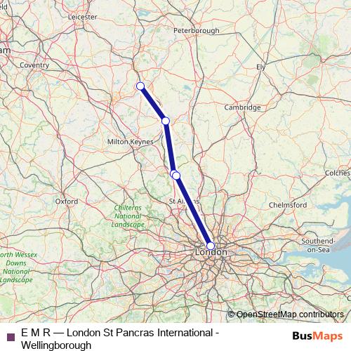 E M R rail Line Map