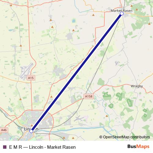 E M R rail Line Map