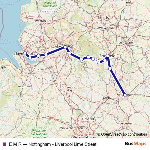 E M R rail Line Map