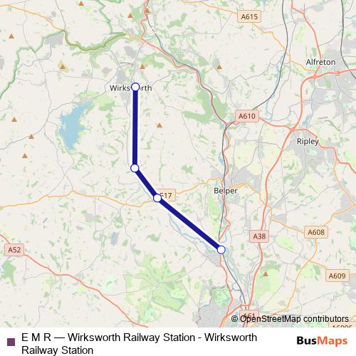 E M R rail Line Map