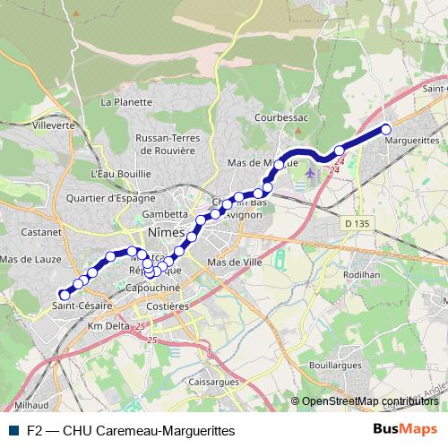 F2 bus Line Map
