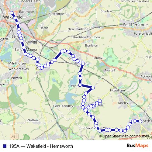 195A bus Line Map