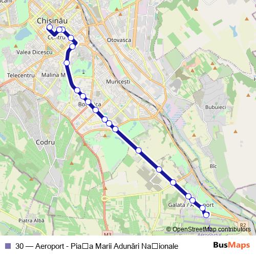 30 trolleybus Line Map
