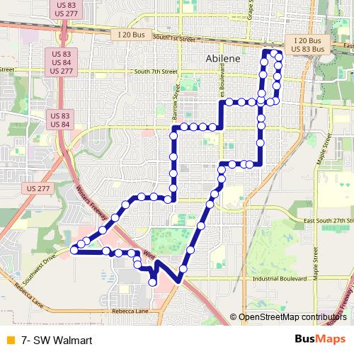 7- SW Walmart bus Line Map