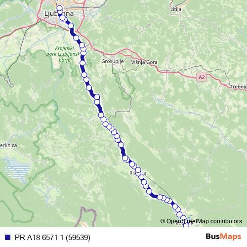 PR A18 6571 1 (59539) bus Line Map