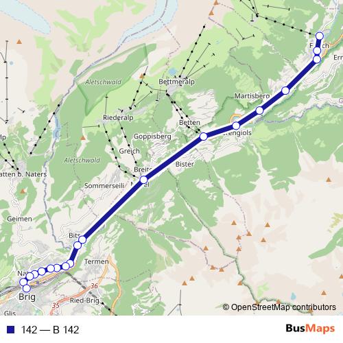 142 bus Line Map