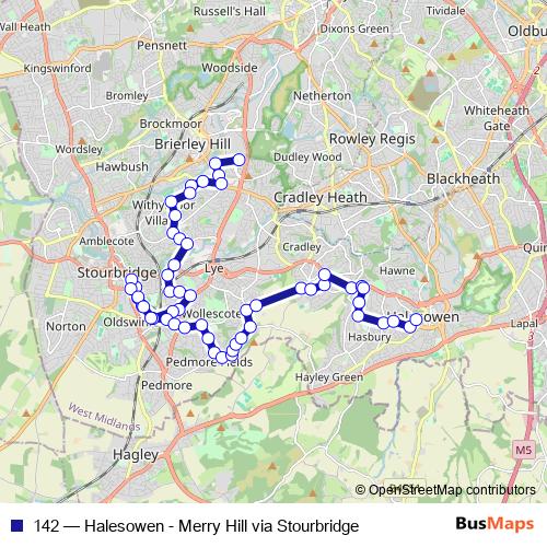 142 bus Line Map